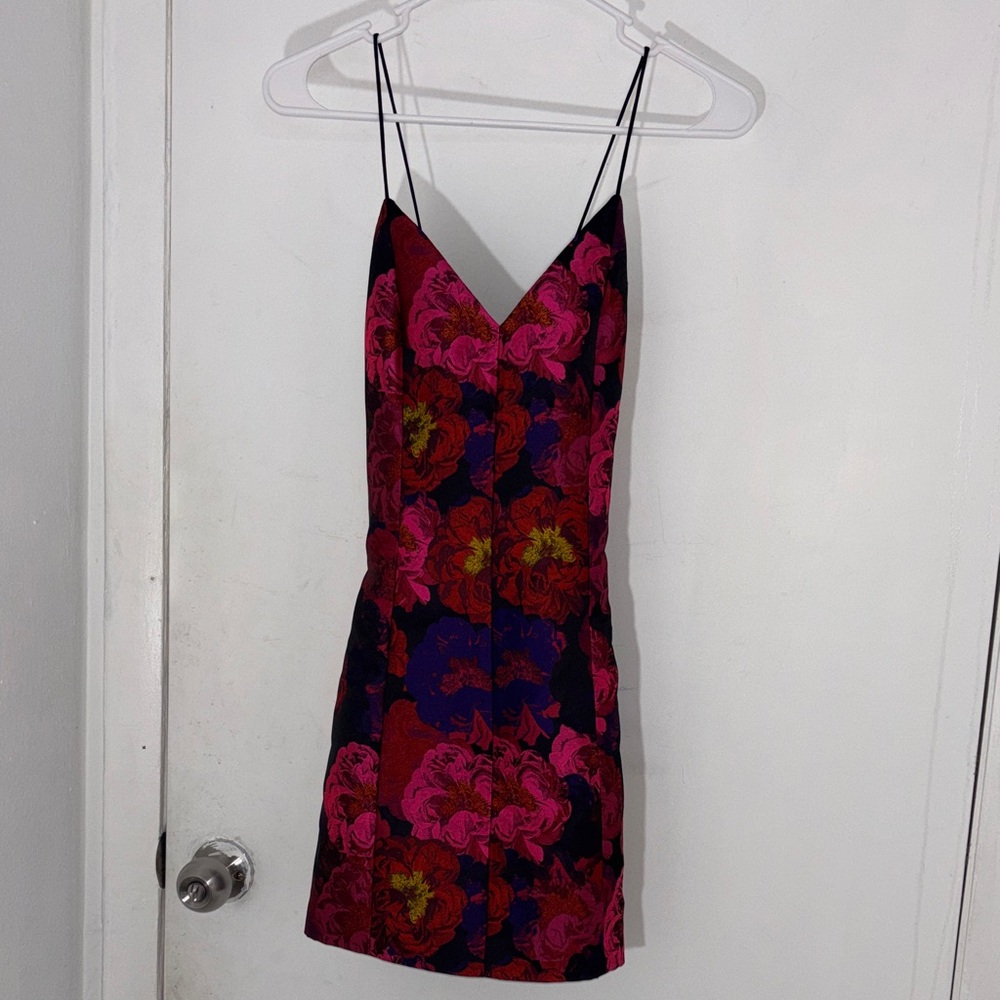 Alice + Olivia Pink and Blue Floral Mini Dress